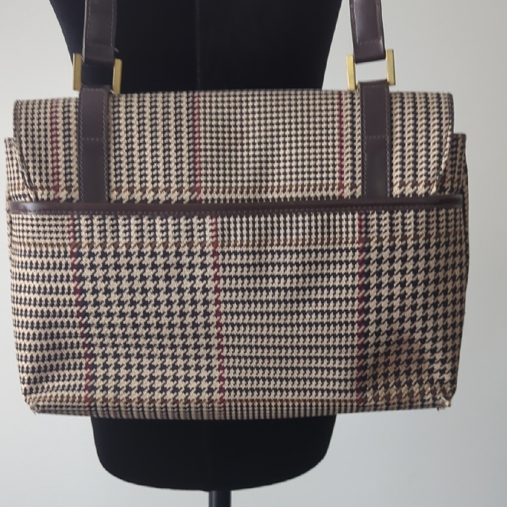 Vintage LAUREN by Ralph Lauren Houndstooth Purse - Picture 4 of 14